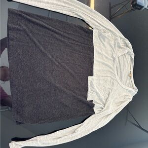 Bordeaux Light Gray Long Sleeve Top